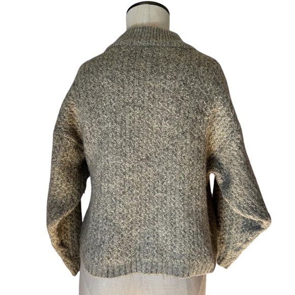 Wool Alpaca Blend Women’s Light Brown Mock Neck Ribbed Knit Cozy Sweater Sz S - Picture 2 of 9